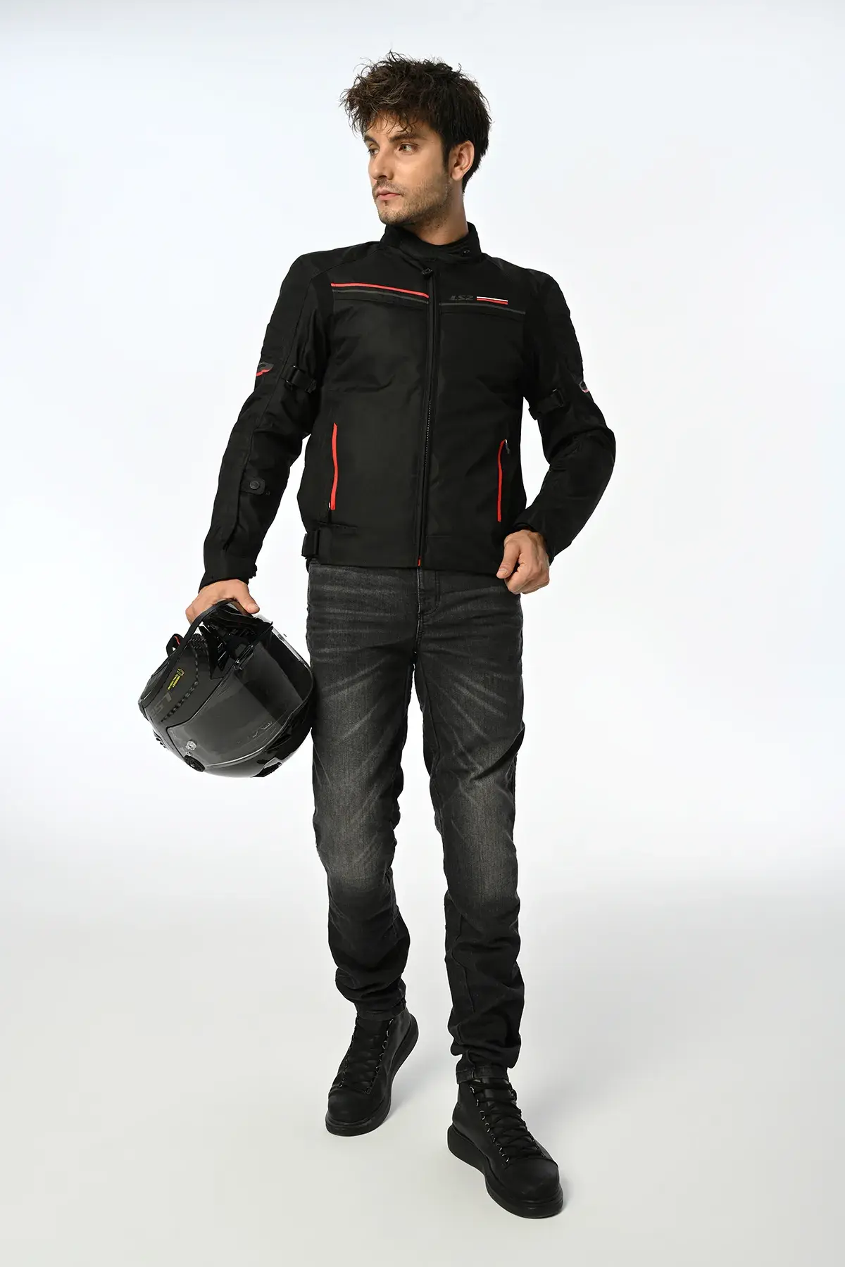 LS2 SHADOW MONT SİYAH-KIRMIZI