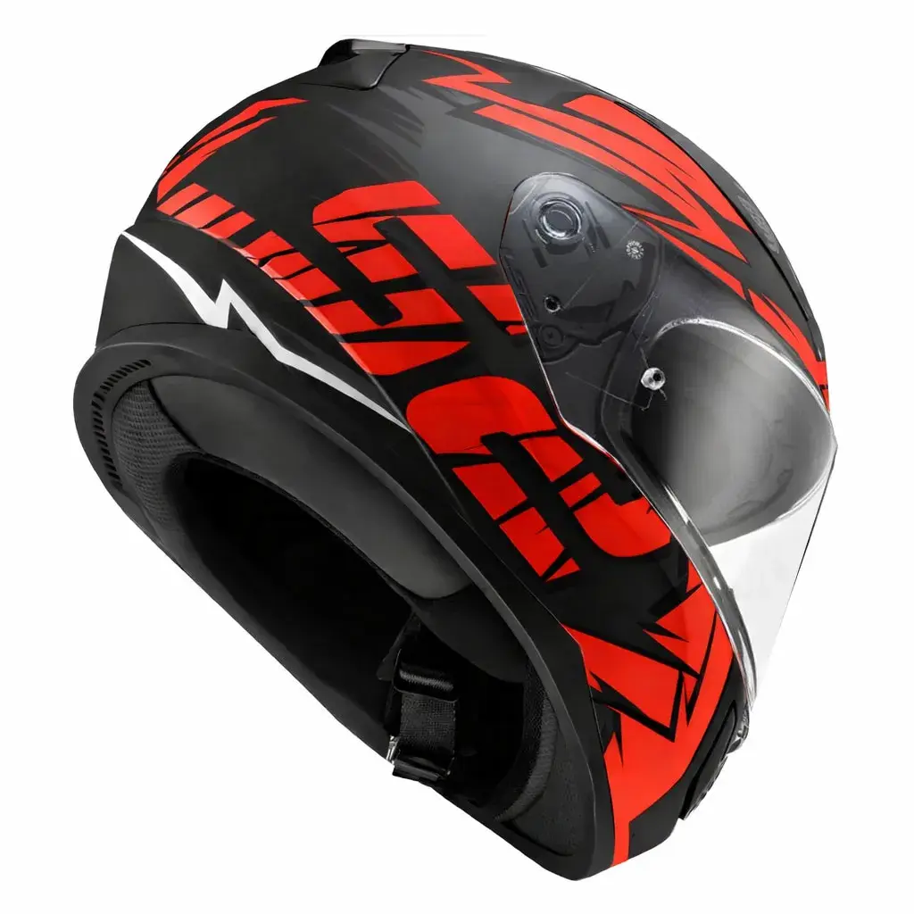 LS2 RAPID 2 CROMO MAT SİYAH-KIRMIZI KASK