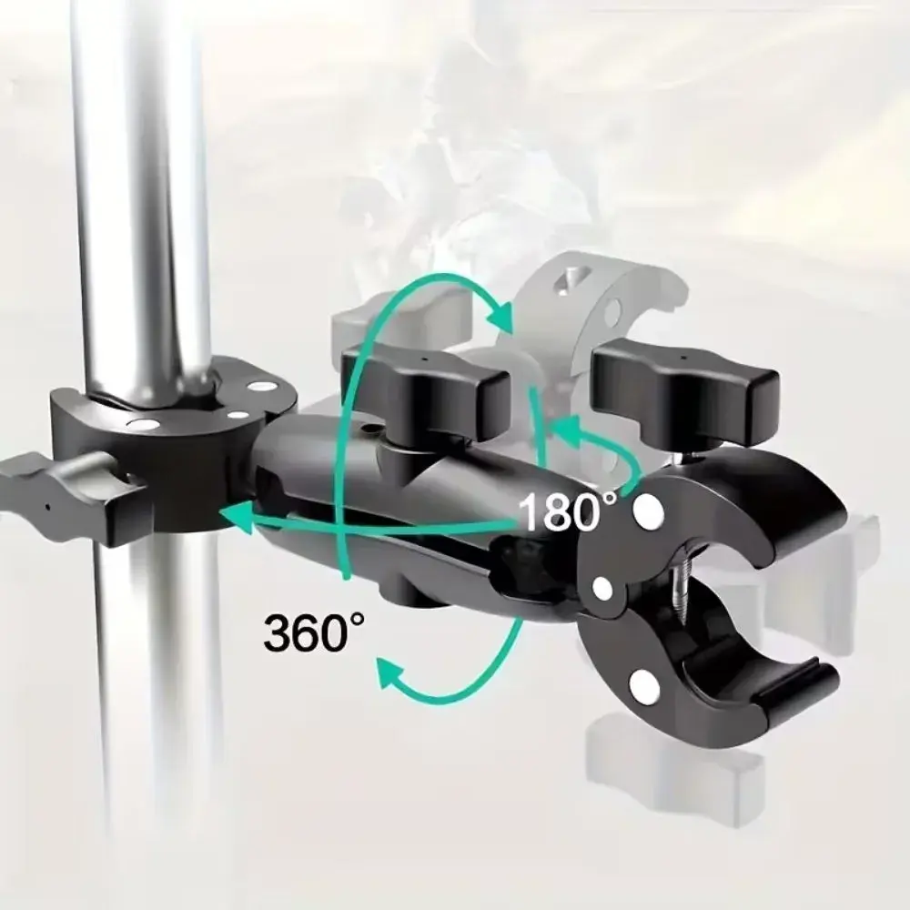 KNMASTER MC170 – 360° AYARLANABİLİR MOTOSİKLET ÇİFT YENGEÇ KELEPÇELİ (DOUBLE CLAMP) AKSİYON KAMERA DESTEK APARATI (28 CM)