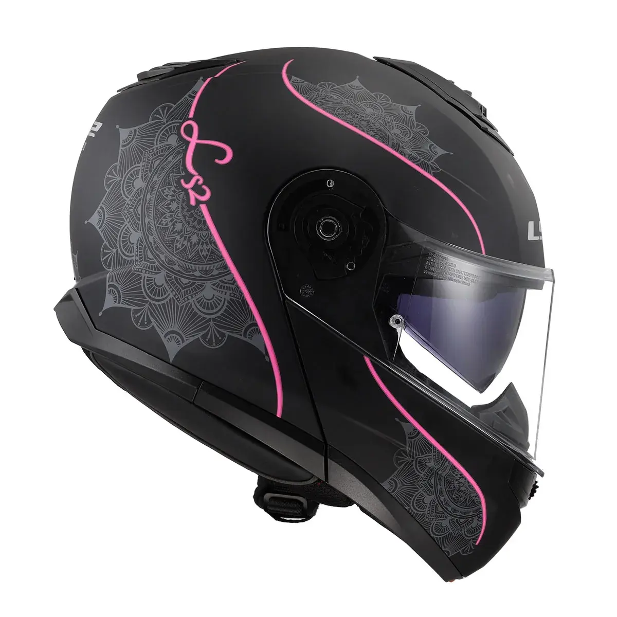 LS2 STROBE 2 LUX MAT SİYAH-PEMBE KASK