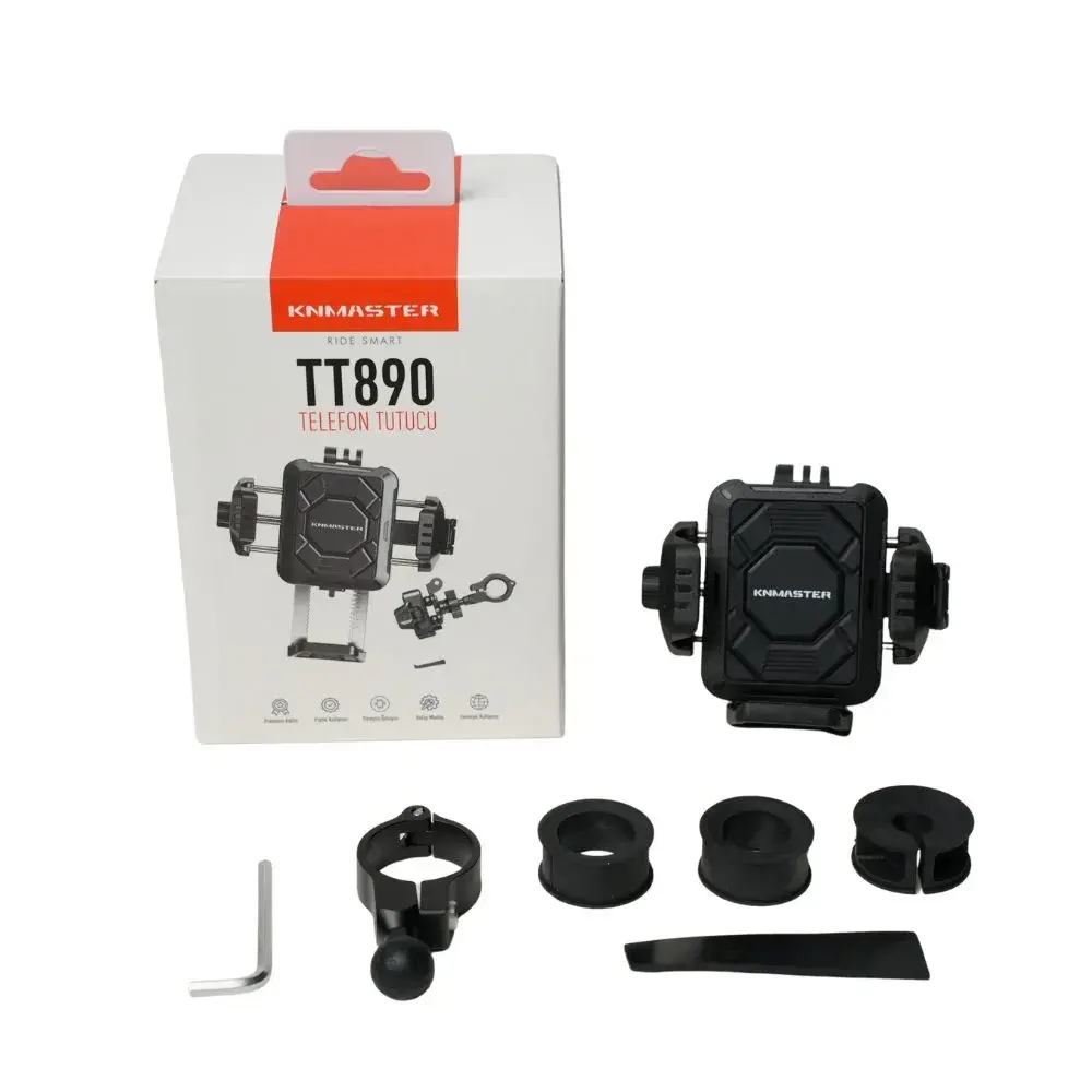 KNMASTER TT-890 TİTREŞİM ÖNLEYİCİLİ MOTOSİKLET TELEFON TUTUCU