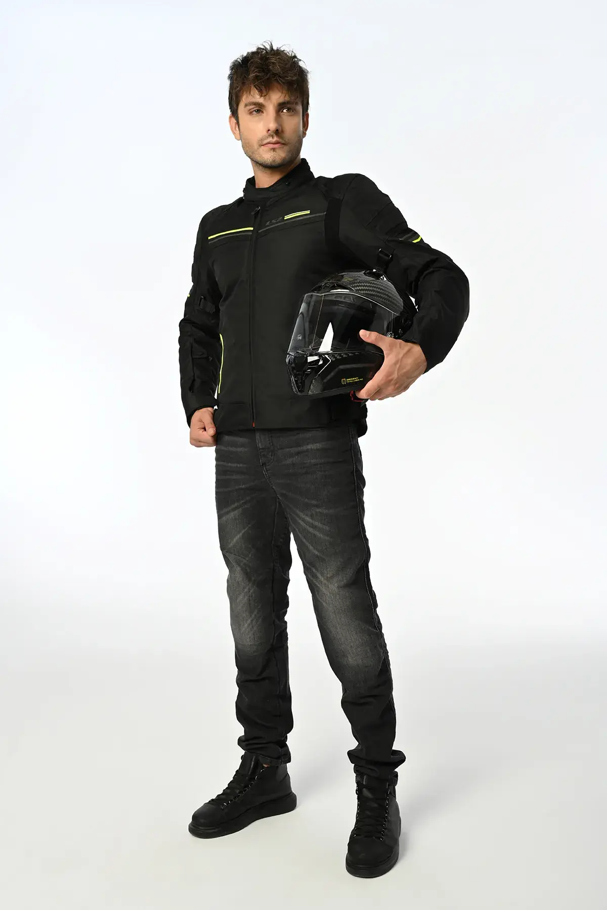 LS2 SHADOW MONT SİYAH-NEON SARI