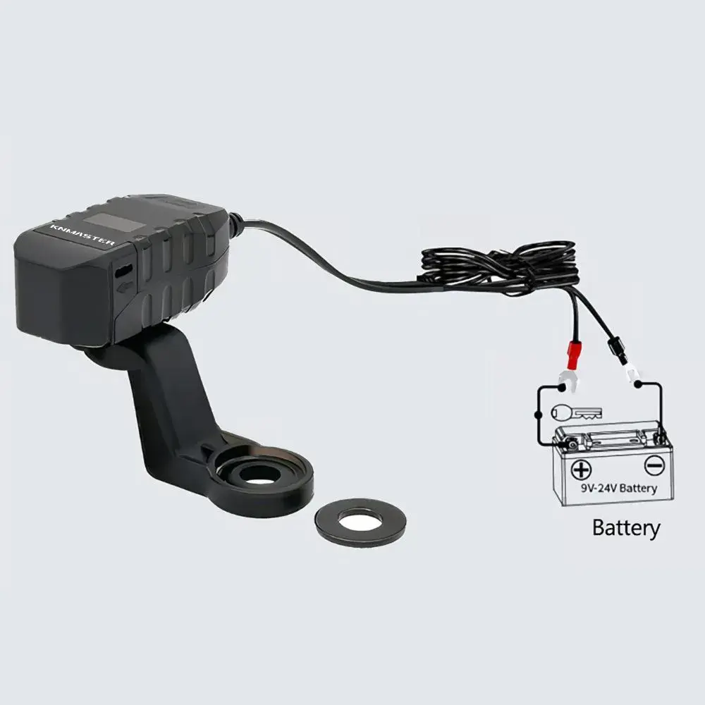 KNMASTER UC200 MOTOSİKLET USB VE TYPE-C ÇİFT GİRİŞLİ ŞARJ SOKETİ